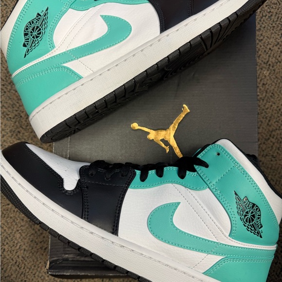 Jordan 1 Mid Tropical Twist - Sneakers in Teal Black and White